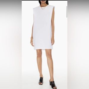 NWT Aritzia Babaton Shoulder Pad Dress Size 100% Cotton Summer Dress 2XS